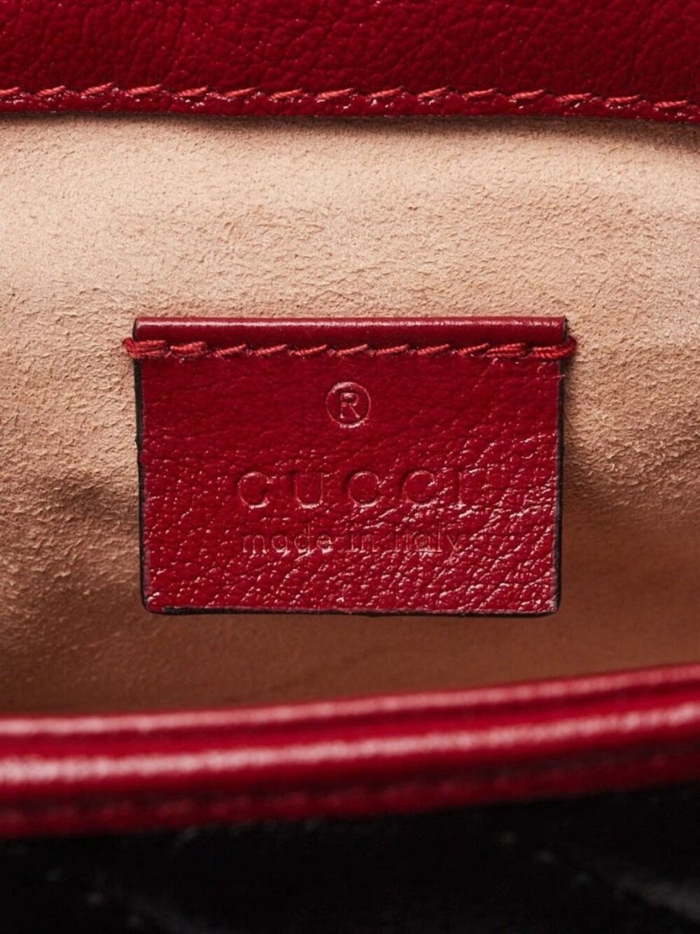 Gucci Black/Red Quilted Leather Marmont Mini Torchon Top Handle Crossbody Bag - Picture 5 of 13